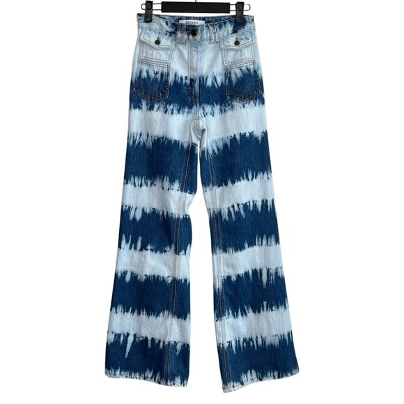 Gerard Darel Tie-Dye Wide-Leg Denim Jeans (High Rise) Size 34 EU, US 2 - Picture 3 of 13